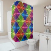 Rideaux De Douche Bleu rouge Parties scintillant verte Conception Pl (En situation)