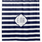 Rideaux De Douche Bleu Royal Et Blancs (Devant)