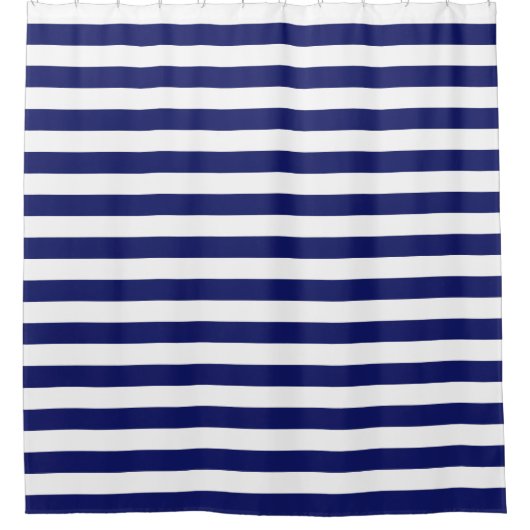Rideaux De Douche Bleu Sailor Stripe (grande échelle) (Devant)