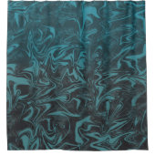 Rideaux De Douche Bleu sarcelle électrique marbré (Devant)