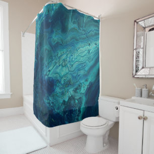 Rideaux De Douche Bleu Turquoise acrylique pourrissant Abstrait Flui
