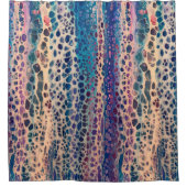 Rideaux De Douche Bleu Turquoise Lilac blanc acrylique Abstrait Flui (Devant)