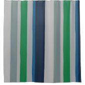 Rideaux De Douche Bleu vert Abstrait rayures (Devant)