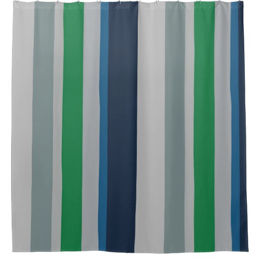 Rideaux De Douche Bleu vert Abstrait rayures (Devant)