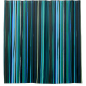 Rideaux De Douche Bleu, vert et gris Abstrait rayures (Devant)