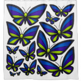 Rideaux De Douche Bleu violet ailes vertes maintenant (Devant)