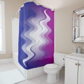 Rideaux De Douche Bleu violet blanc (En situation)