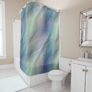 Rideaux De Douche bleu violet et vert abstrait