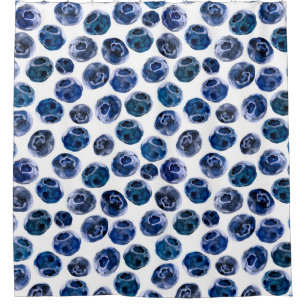 Rideaux De Douche Bleuets : motif illustré d'aquarelle.