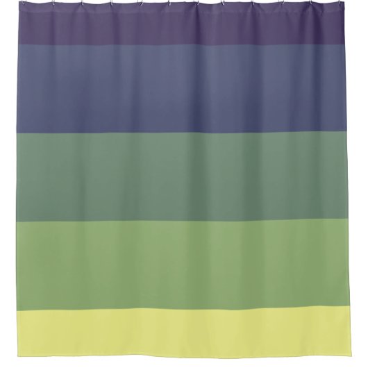 Rideaux De Douche Bleus + Blocage couleur vert (Devant)