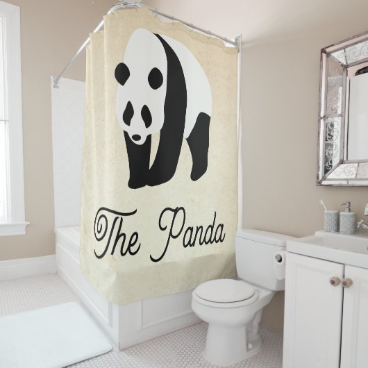 Rideaux De Douche Bloc couleur Panda (En situation)