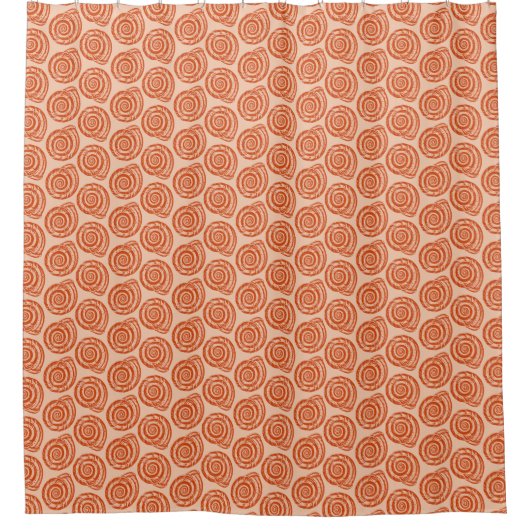 Rideaux De Douche Bloc de coquillages spiraux Impression, orange cor (Devant)
