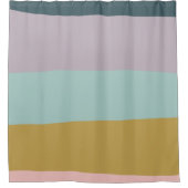 Rideaux De Douche Bloc de couleur Abstrait rayé de Earthy Pastel (Devant)