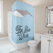 Rideaux De Douche Bloc de couleur Baleine bleue (En situation)