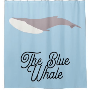 Rideaux De Douche Bloc de couleur Baleine bleue