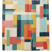 Rideaux De Douche Bloc de couleur géométrique moderne du milieu du s (Devant)