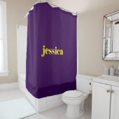 Rideaux De Douche Bloc de couleur minimaliste nom personnalisé  (En situation)