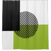 Rideaux De Douche Bloc de couleur moderne Filime circulaire rayée Ve (Devant)