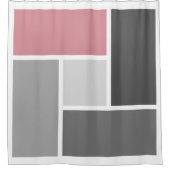Rideaux De Douche Bloc de couleur moderne Mosaïque Dusté rose gris b (Devant)