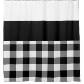 Rideaux De Douche Bloc de couleur plaqué de buffle noir et blanc (Devant)