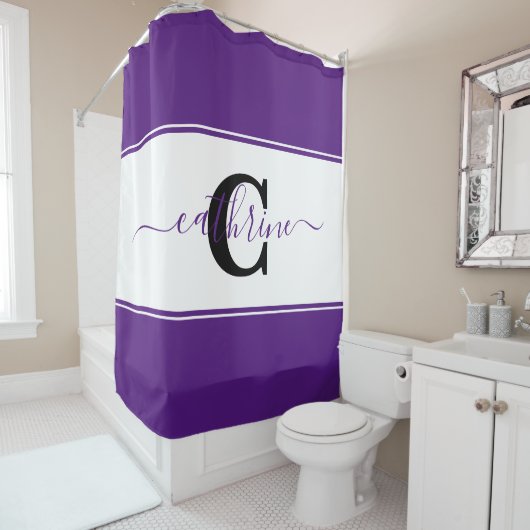 Rideaux De Douche Bloc de couleurs personnalisé (En situation)