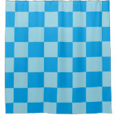 Rideaux De Douche Blocs carrés bleus géométriques (Devant)