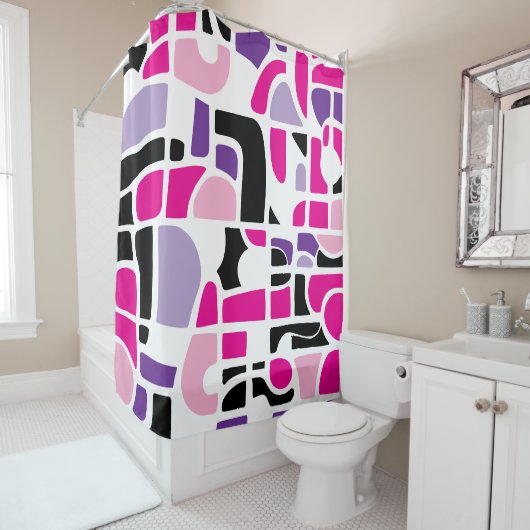 Rideaux De Douche blocs de couleur (En situation)