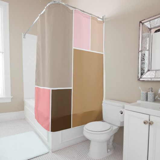 Rideaux De Douche Blocs de couleurs de coquillage (En situation)