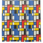 Rideaux De Douche Blocs de couleurs de style mondrique (Devant)