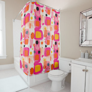 Rideaux De Douche Blocs de couleurs Motif Abstrait Bohême