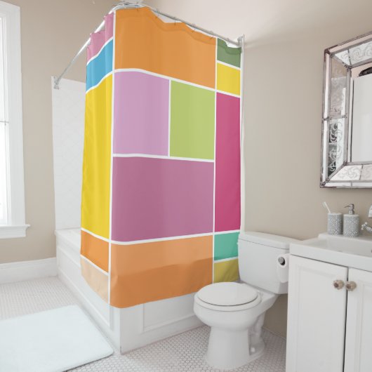 Rideaux De Douche Blocs géométriques au printemps (En situation)