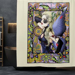 Rideaux De Douche Blonde Fairy Floral Purple