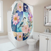 Rideaux De Douche Blossom & Bird  (En situation)