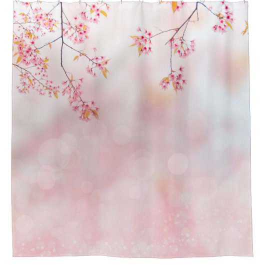 Rideaux De Douche Blossoms roses sur la branche de mélancolie (Devant)
