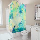 Rideaux De Douche blue abstract fractal background 3d rendering3d, a (En situation)