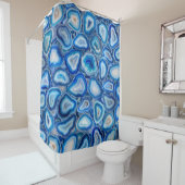 Rideaux De Douche Blue Agate Geodes cristaux motif (En situation)