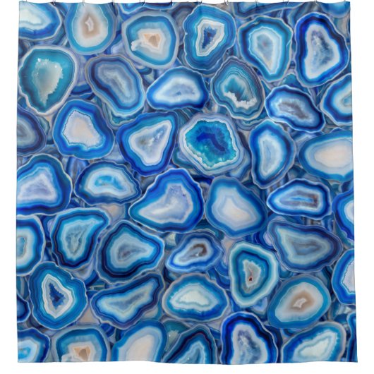 Rideaux De Douche Blue Agate Geodes cristaux motif (Devant)