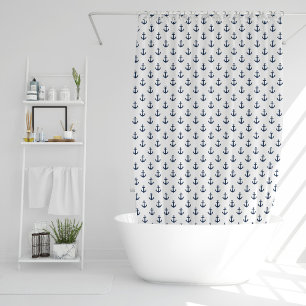Rideaux De Douche Blue Anchors Pattern