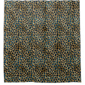 Rideaux De Douche Blue and Gold Leopard Series Design 4 (Devant)