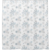 Rideaux De Douche Blue and Grey Winter Wonderland Snowflakes (Devant)
