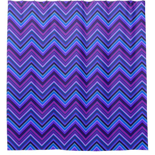Rideaux De Douche Blue and purple zigzag (Devant)