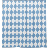 Rideaux De Douche Blue and White Argyle Diamond Geometric Pattern (Devant)