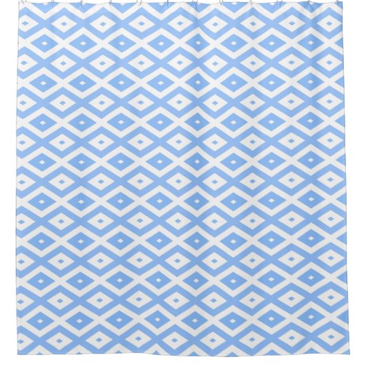 Rideaux De Douche Blue and white diamond pattern (Devant)