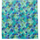 Rideaux De Douche Blue Aqua Moroccan Mosaic Pattern (Devant)
