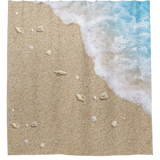 Rideaux De Douche Blue Beach Waves (Devant)