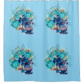 RIDEAUX DE DOUCHE BLUE BLOOM REQUIEM (Devant)