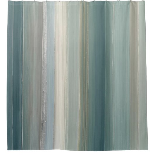 Rideaux De Douche Blue Green Abstract Coastal Stripe (Devant)