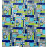 Rideaux De Douche Blue Green Art Deco (Devant)