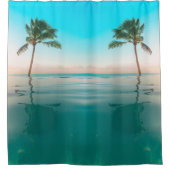 Rideaux De Douche Blue Green Beach Ocean Coconut Tree de marque pers (Devant)