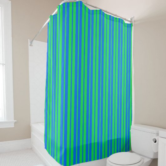 Rideaux De Douche Blue Green Stylish Stripes Pattern Design 